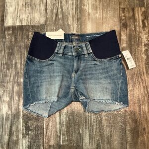 DL1961 Blue Maternity Jean Shorts with Frayed Hems Size 23